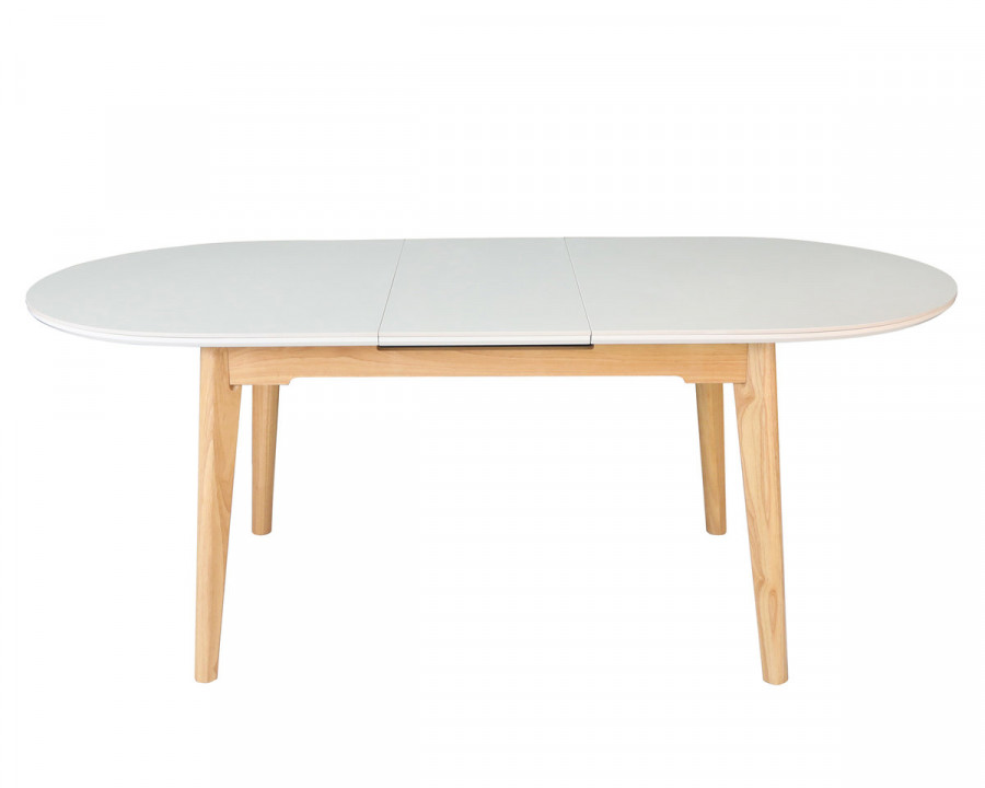 Стіл обідній розкладний ALBERTO CERAMIC 160(200)*90 бежевий мат/дерево