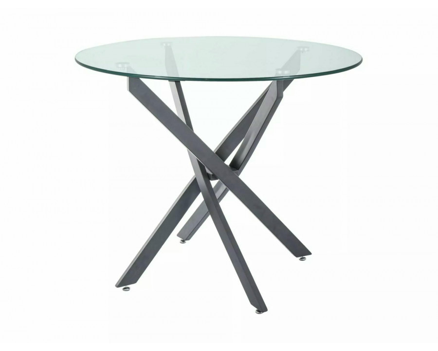 Стіл обідній AGIS Прозорий / Чорний мат Діаметр 90 AGISC