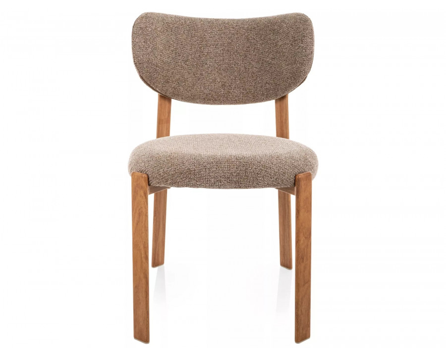 Стілець кухонний обідній м'який Rin D Капучіно тканина / Дуб каркас