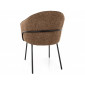 Стілець кухонний обідній м'який Nao Noelle Капучіно тканина / Чорний каркас
