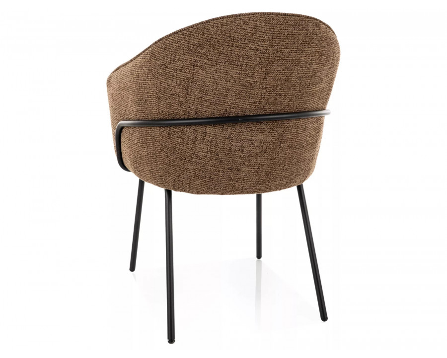 Стілець кухонний обідній м'який Nao Noelle Капучіно тканина / Чорний каркас