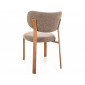 Стілець кухонний обідній м'який Rin D Капучіно тканина / Дуб каркас