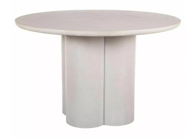 Стіл обідній кухонний Rosalia ø120 см МДФ + мікроцемент Світло-сірий / Світло-сірий каркас