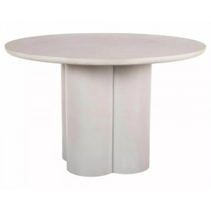 Стіл обідній кухонний Rosalia ø120 см МДФ + мікроцемент Світло-сірий / Світло-сірий каркас
