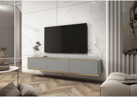 Тумба під телевізор навісна Оро / Oro 3-дверна RTV175 Сірий Ш175xВ30 см.