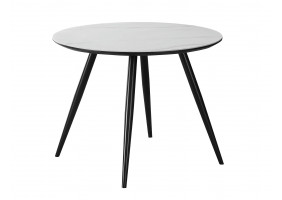 Стіл обідній IDEAL CERAMIC білий еф.мармуру / чорний каркас d.100 IDEALBCFI100