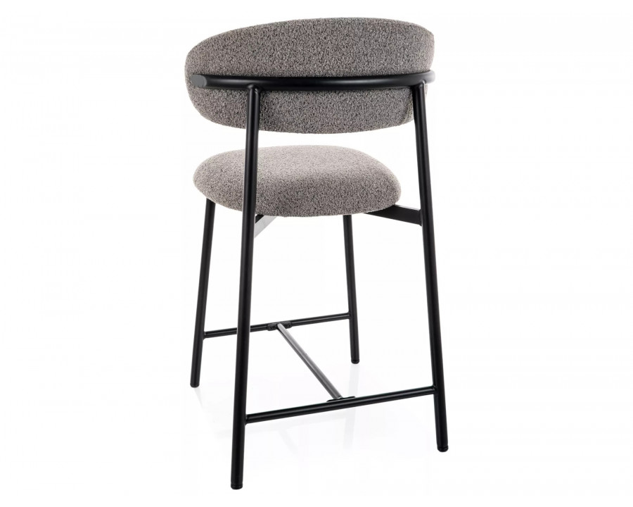 Напівбарний стілець кухонний Elton H-2 Сіра тканина / Чорний каркас