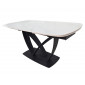 Стіл обідній розкладний TYLER CERAMIC 160(240)*90 білий мат/чорний