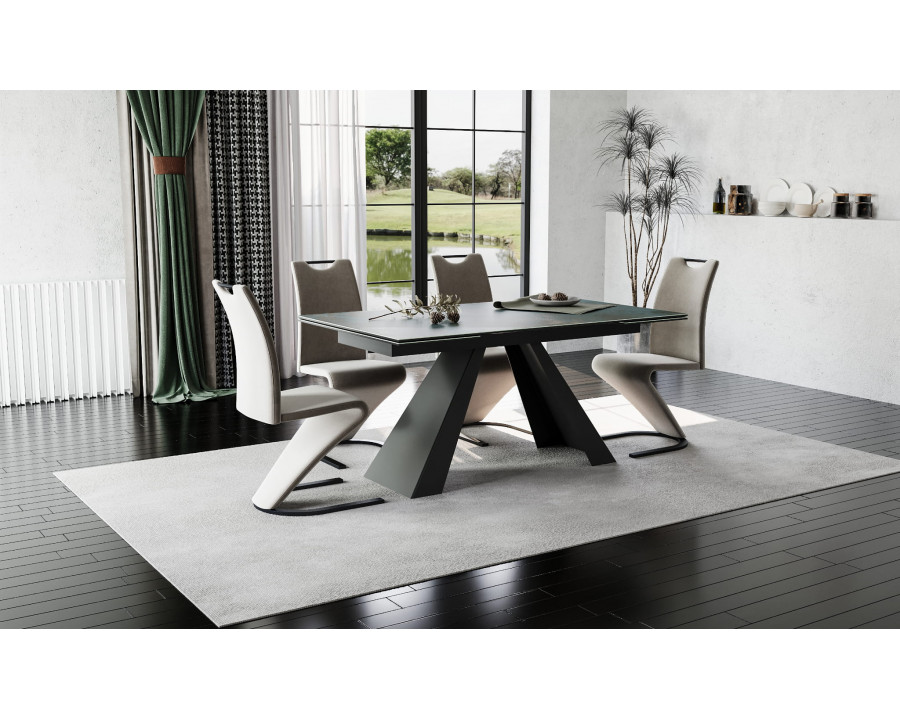 Стіл обідній розкладний SALVADORE CERAMIC 160(240)*90 бірюза OSSIDO VERDE/чорний мат SALVADORETUC160