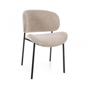 Стілець кухонний обідній м'який Kiso Noelle Бежева тканина / Чорний каркас