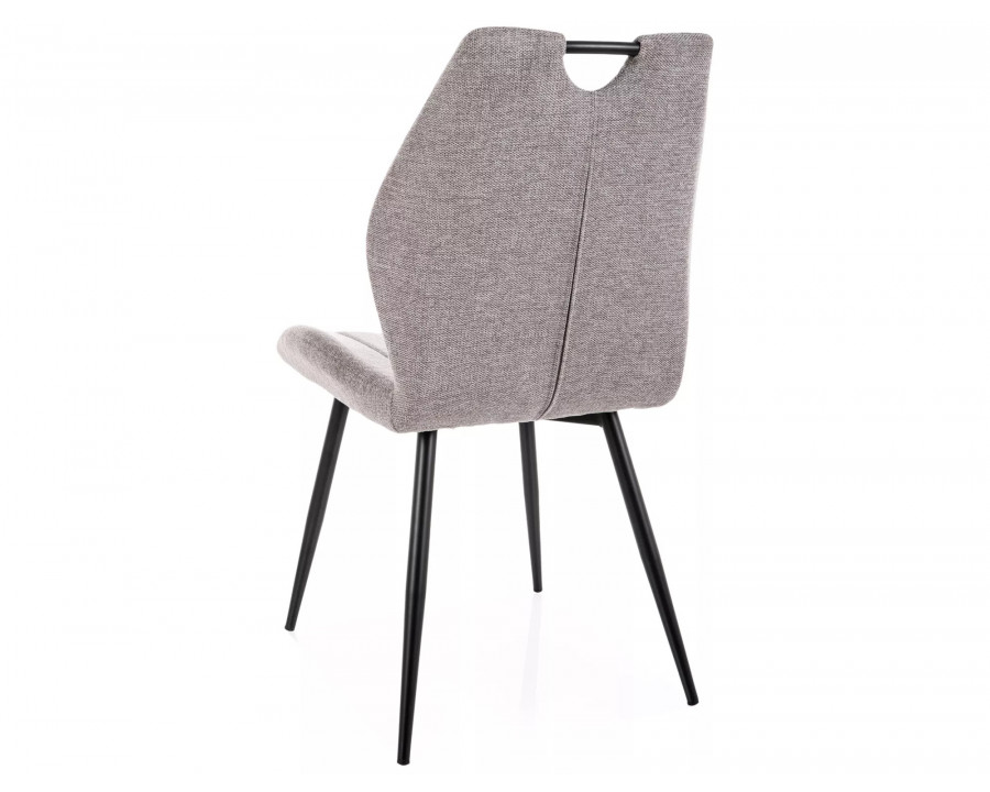 Стілець кухонний обідній м'який Arco Brego Сіра тканина / Чорний каркас