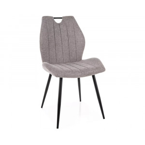 Стілець кухонний обідній м'який Arco Brego Сіра тканина / Чорний каркас