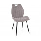 Стілець кухонний обідній м'який Arco Brego Сіра тканина / Чорний каркас