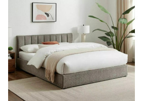 Ліжко двоспальне м'яке Montreal Raven 160×200 Сіра тканина