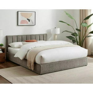 Ліжко двоспальне м'яке Montreal Raven 160×200 Сіра тканина