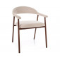 Стілець кухонний обідній м'який Lagos D Raven Бежева тканина / Горіх каркас
