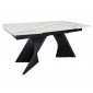 Стіл обідній розкладний EDMUND CERAMIC 160(240)*90 білий мат/чорний