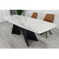 Стіл обідній розкладний EDMUND CERAMIC 160(240)*90 білий мат/чорний