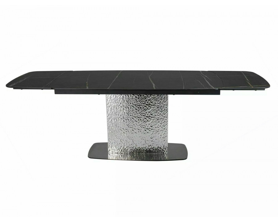 Стіл обідній розкладний MONCLER CERAMIC Чорний Sahara Noir / Чорний мат (160-240)X90