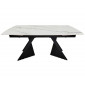Стіл обідній розкладний EDMUND CERAMIC 160(240)*90 білий мат/чорний