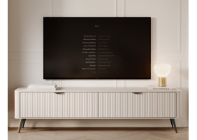 Тумба під телевізор Ланте / Lante 2-дверна з чорними ніжками 2D/163 Беж 163х38х51 см.