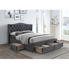Двоспальне ліжко Aspen II Velvet 160X200 Сірий