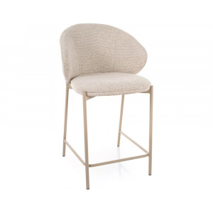Напівбарний стілець кухонний Kioto H-2 Світло-бежева тканина / Кашемір каркас