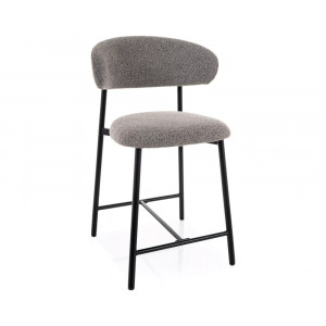 Напівбарний стілець кухонний Elton H-2 Сіра тканина / Чорний каркас