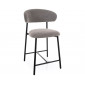 Напівбарний стілець кухонний Elton H-2 Сіра тканина / Чорний каркас