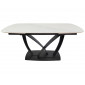 Стіл обідній розкладний TYLER CERAMIC 160(240)*90 білий мат/чорний