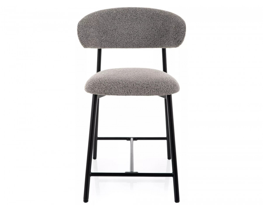 Напівбарний стілець кухонний Elton H-2 Сіра тканина / Чорний каркас