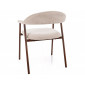 Стілець кухонний обідній м'який Lagos D Raven Бежева тканина / Горіх каркас