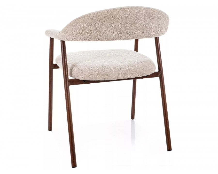 Стілець кухонний обідній м'який Lagos D Raven Бежева тканина / Горіх каркас