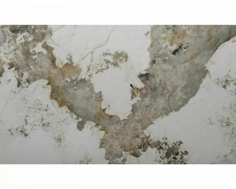 Стіл обідній кухонний розкладний Maranello Ceramic (200–290)×98 см Кераміка Білий / Мідний каркас