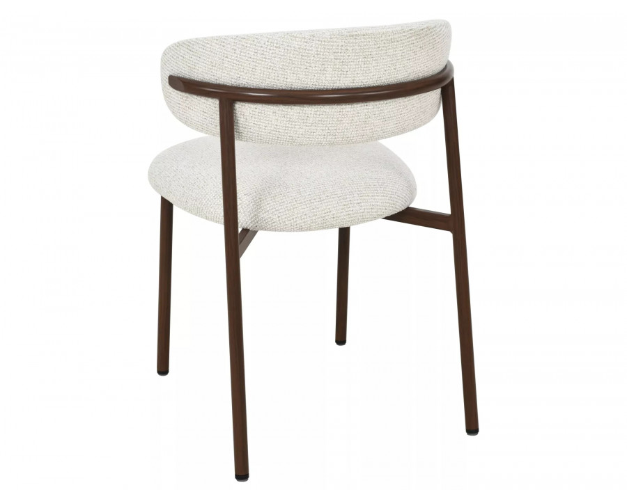 Стілець кухонний обідній м'який Elton Ii Світло-бежева тканина / Горіх каркас