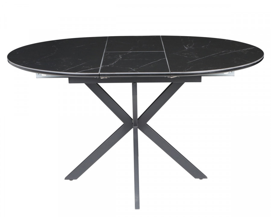 Стіл обідній розкладний GENEWA CERAMIC 105(140)*105 стіл Чорний