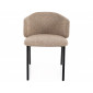 Стілець кухонний обідній м'який Osaka Бежева тканина / Чорний каркас