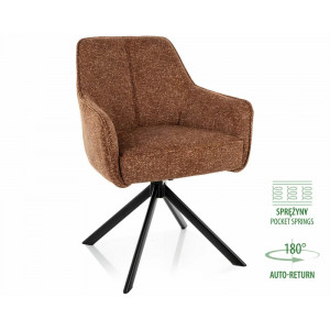 Стілець кухонний обідній м'який Notti Leo Кемел тканина / Чорний каркас