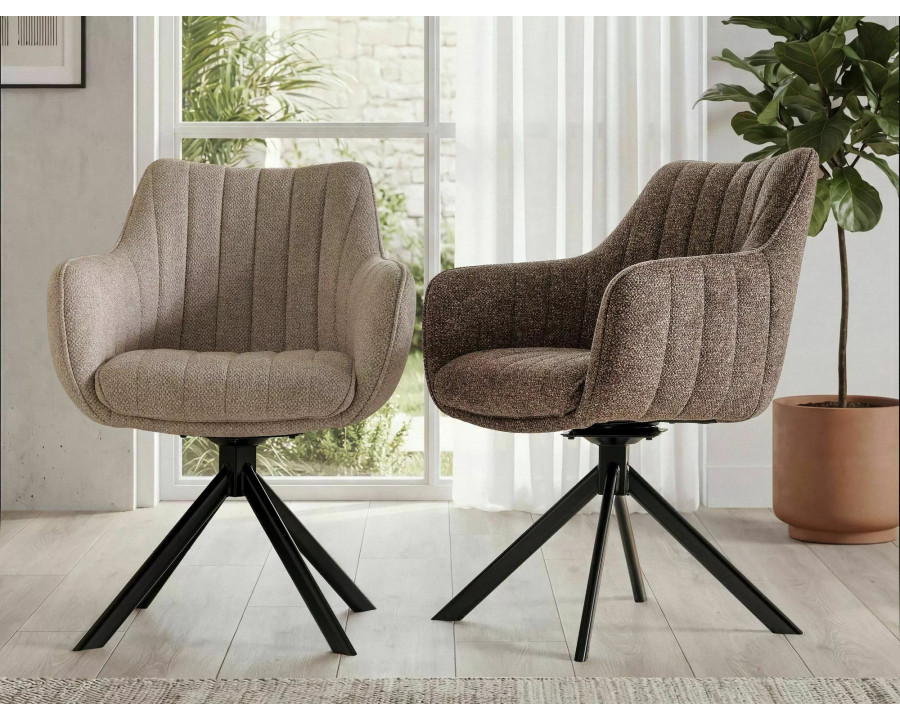 Стілець кухонний обідній м'який Azalia Leo Темно-бежева тканина / Чорний каркас