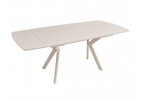 Стіл обідній розкладний NOREEN CERAMIC 140(200)*80 білий / кашемір