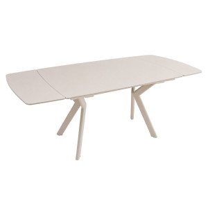 Стіл обідній розкладний NOREEN CERAMIC 140(200)*80 білий / кашемір