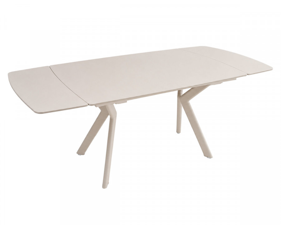 Стіл обідній розкладний NOREEN CERAMIC 140(200)*80 білий / кашемір