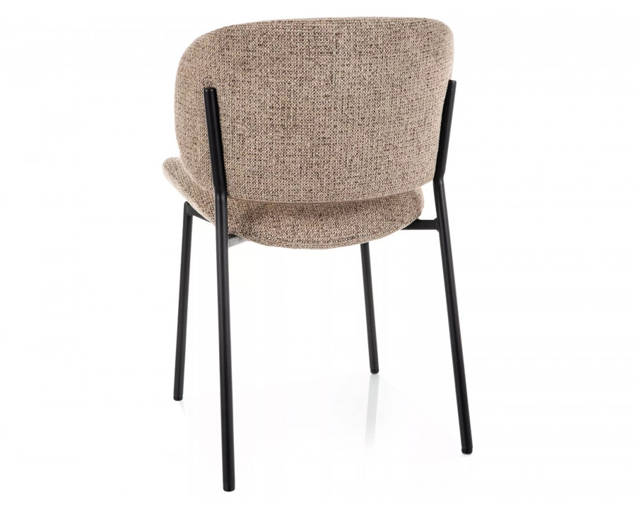 Стілець кухонний обідній м'який Kiso Noelle Темно-бежева тканина / Чорний каркас