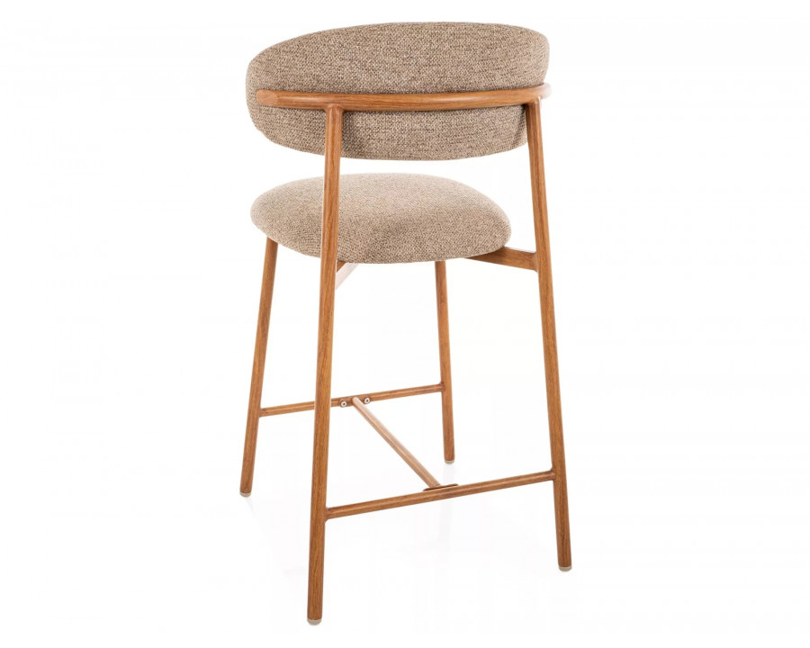 Напівбарний стілець кухонний Elton H-2 Бежева тканина / Дуб каркас