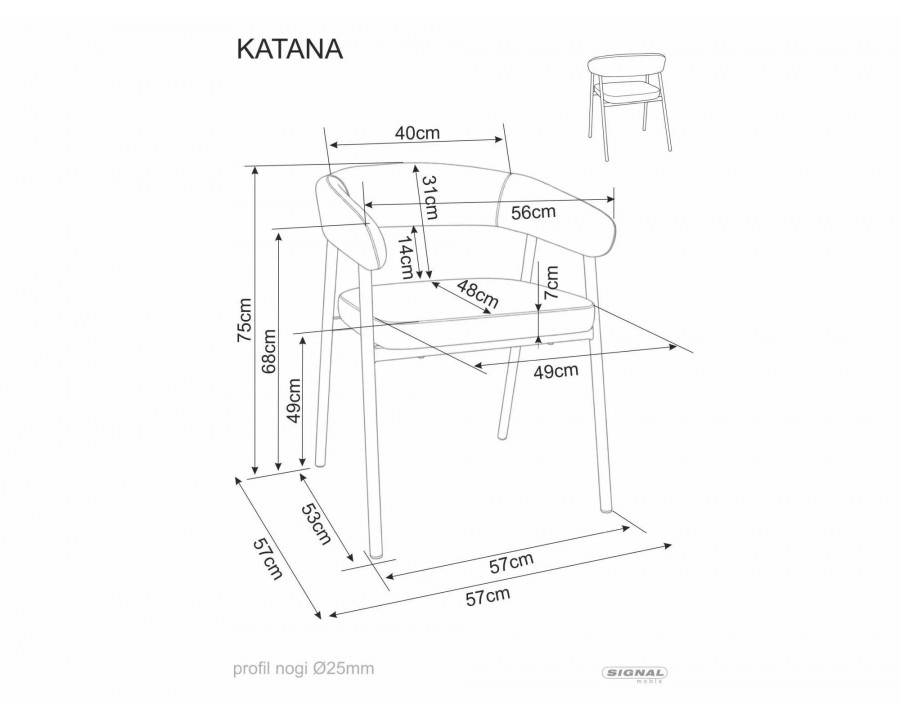 Стілець кухонний обідній м'який Katana Бежева тканина / Кашемір каркас