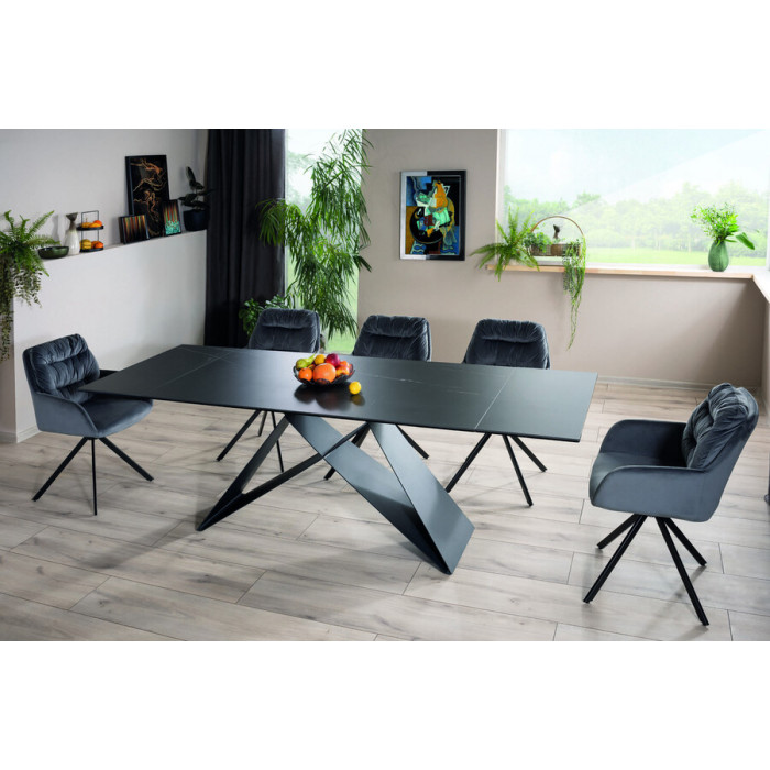 Стіл обідній розкладний WESTIN CERAMIC 160(240)*90 чорний SAHARA NOIR/чорний мат WESTINCCC160