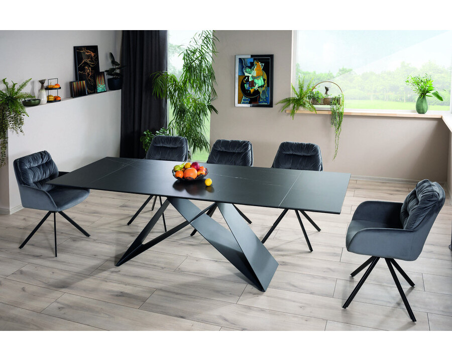 Стіл обідній розкладний WESTIN CERAMIC 160(240)*90 чорний SAHARA NOIR/чорний мат WESTINCCC160
