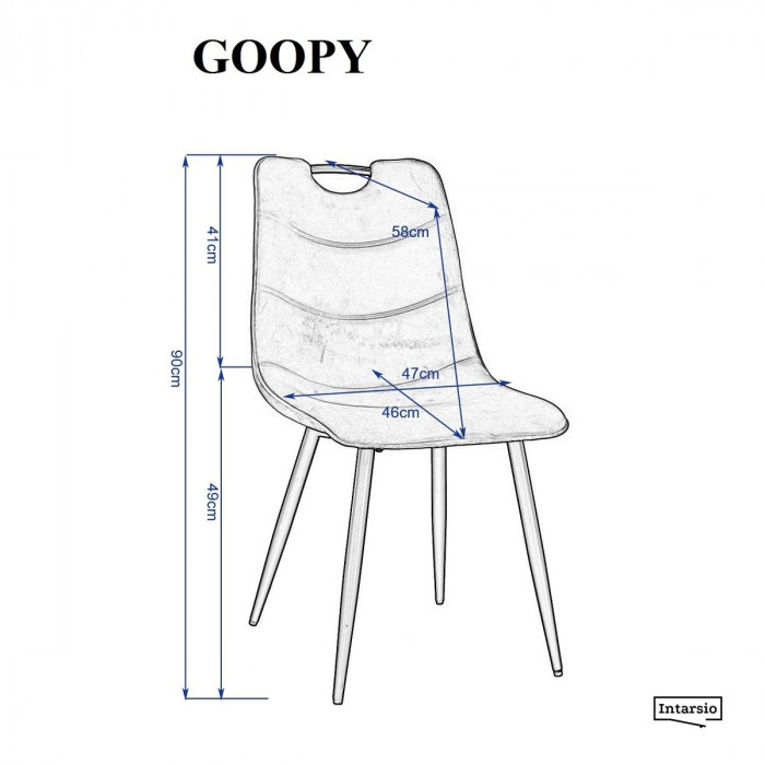 Стілець GOOPY чорний каркас/чорний