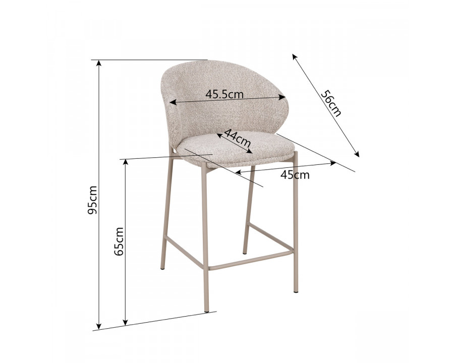 Напівбарний стілець RINO кашемір каркас/бежева тканина