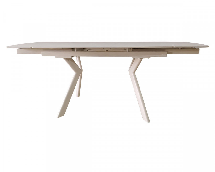 Стіл обідній розкладний NOREEN CERAMIC 140(200)*80 білий / кашемір